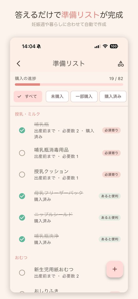 答えるだけで準備リストが完成